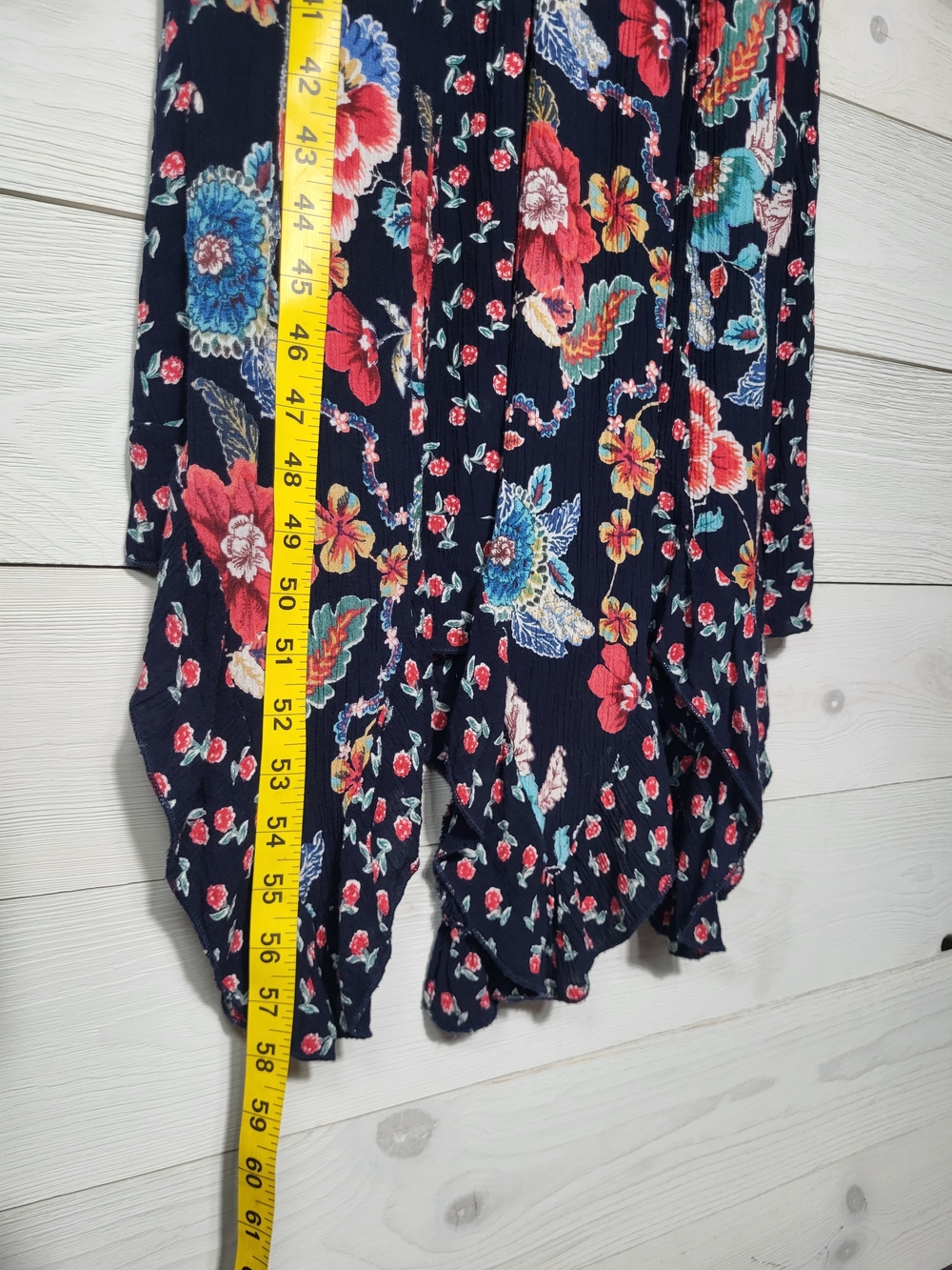 Bila Maxi Dress Smock Floral Asymetrical Handkerchief Hem Flowy BOHO. - Picture 7 of 7